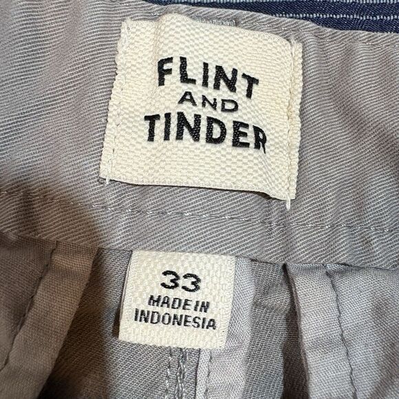 Flint and Tinder Mens 33 Shorts Gray Chino Classic Casual Summer Workwear - Picture 3 of 7